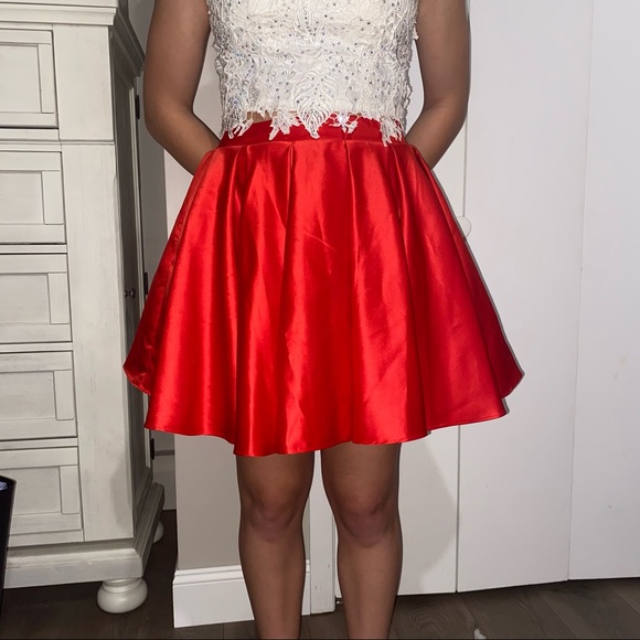 Dave & Johnny Formal 2-Piece Red & White Dress Sz 7/8 - Picture 4 of 16